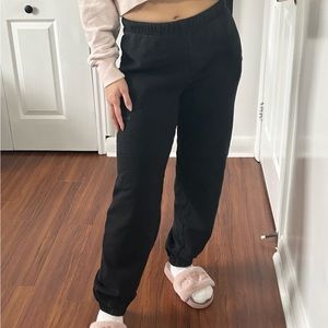 Black TNA Extra AF Fleece Sweatpants